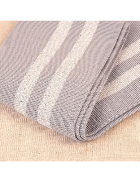 Ribbed cuffs and waistband - Gray with silver stripes