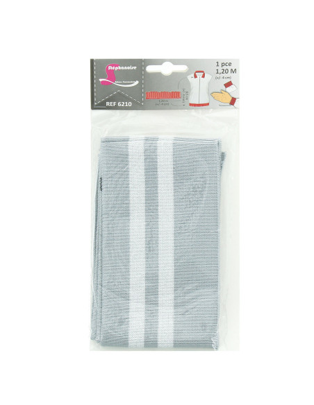 Ribbed cuffs and waistband - Gray with silver stripes