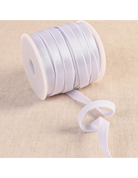 Satin anti-slip elastic - White