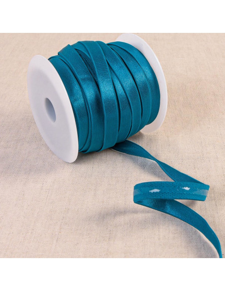Satin anti-slip elastic - Teal blue