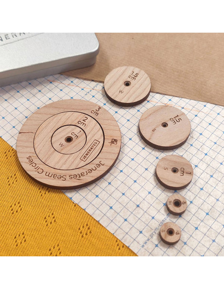 Wooden marker set for seam allowances
