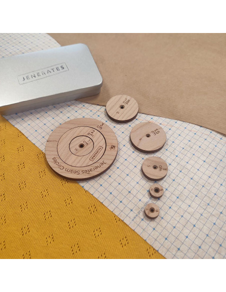 Wooden marker set for seam allowances