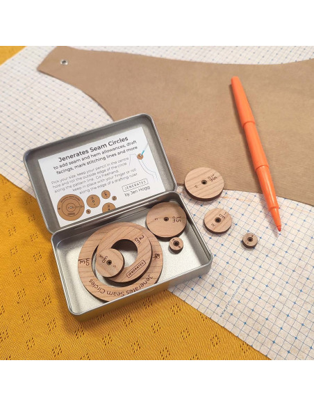 Wooden marker set for seam allowances