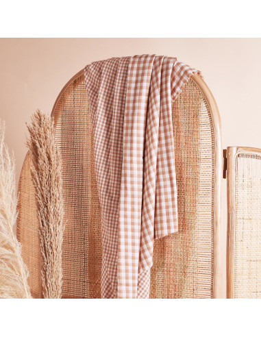 Off-White Maple Gingham Double Gauze Fabric - Atelier Brunette