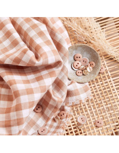 Off-White Maple Gingham Double Gauze Fabric - Atelier Brunette 2