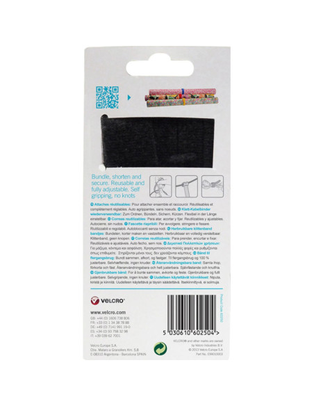 VELCRO® ONE-WRAP® Cable Ties 12mm x 20cm x 5 Multicolored