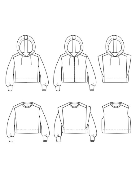 Vancouver Kids Short Sweatshirt Pattern - Ikatee