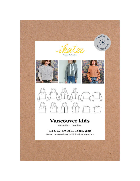 Vancouver Kids Short Sweatshirt Pattern - Ikatee
