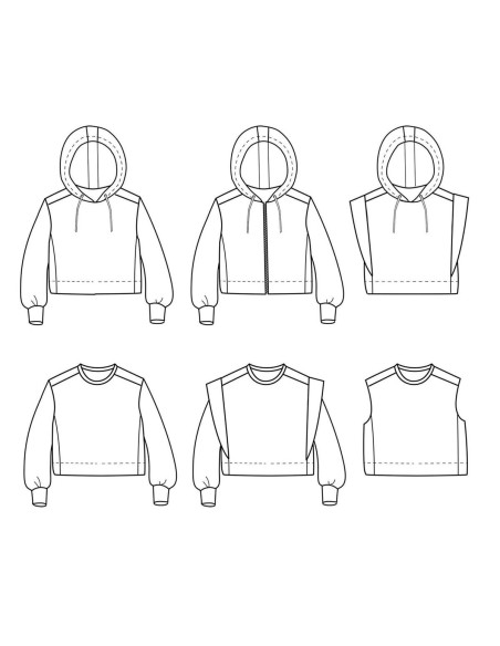 Vancouver cropped sweatshirt pattern - Ikatee