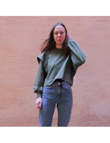 Vancouver cropped sweatshirt pattern - Ikatee