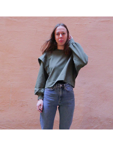 Vancouver cropped sweatshirt pattern - Ikatee