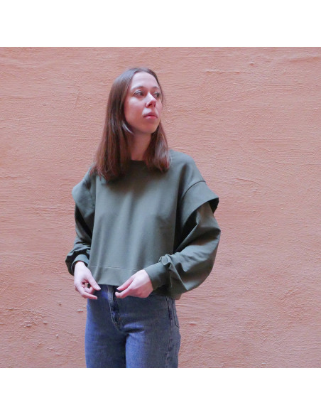 Vancouver cropped sweatshirt pattern - Ikatee