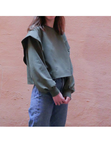 Vancouver cropped sweatshirt pattern - Ikatee
