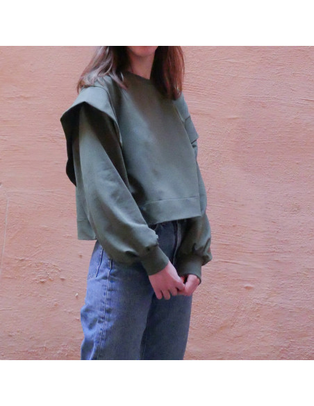 Vancouver cropped sweatshirt pattern - Ikatee