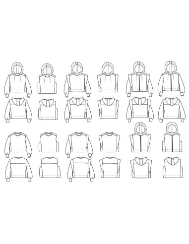 Vancouver cropped sweatshirt pattern - Ikatee