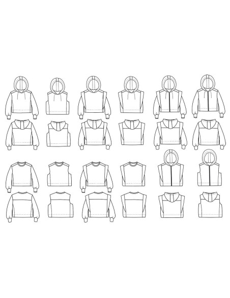 Vancouver cropped sweatshirt pattern - Ikatee