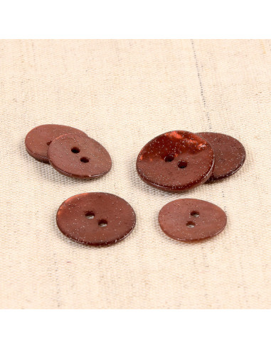 Glitter mother-of-pearl button - Copper