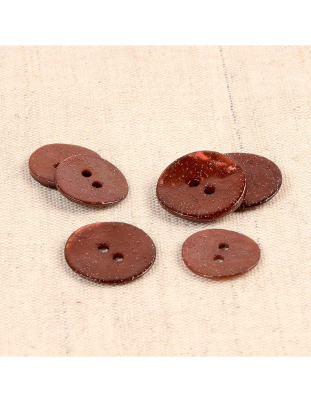 Glitter mother-of-pearl button - Copper