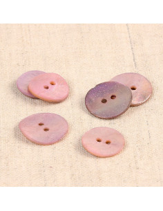 Glitter mother-of-pearl button - Baby pink