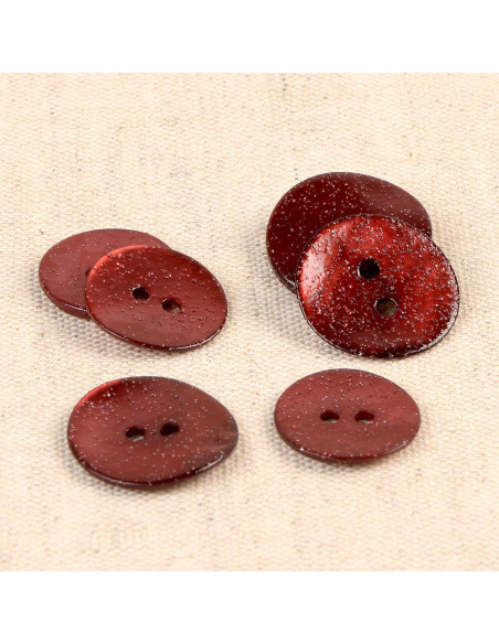 Glitter mother-of-pearl button - Bordeaux
