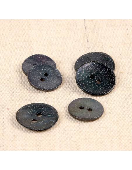 Glitter mother-of-pearl button - Anthracite gray