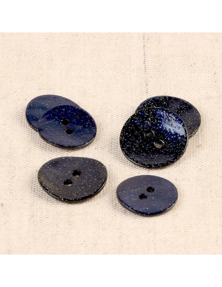 Navy blue glitter mother-of-pearl button