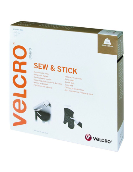 VELCRO® Brand Mixed Hook and Loop Tape (adhesive and sew-on) 20mm X 25M white