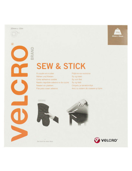 VELCRO® Brand Mixed Hook and Loop Tape (adhesive and sew-on) 20mm X 10M black
