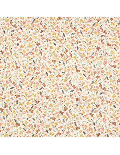 Floral cotton voile fabric - Coral violet 2
