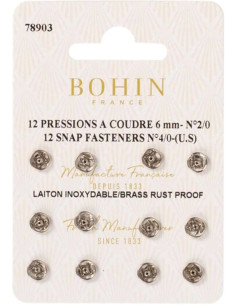 6 mm Bohin Sew-on Snaps - Silver