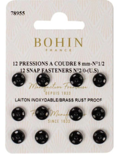 8 mm Bohin Snap Fasteners - Black