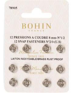 8 mm Bohin Snap Fasteners - Silver