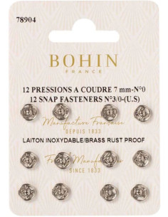 7 mm Bohin Snap Fasteners - Silver