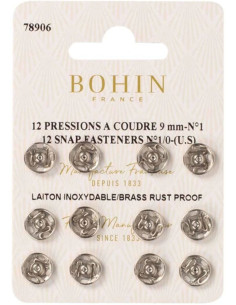 9 mm Bohin Snap Fasteners - Silver