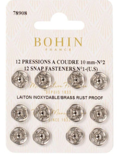 10 mm Bohin Snap Fasteners - Silver