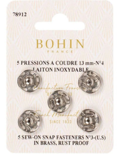 13 mm Bohin Snap Fasteners - Silver
