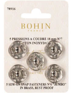 18 mm Bohin Snap Fasteners - Silver