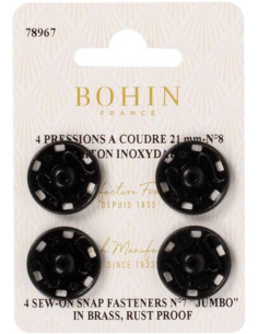 21 mm Bohin Snap Fasteners - Black