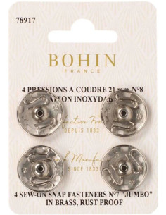21 mm Bohin sew-on snaps - Silver