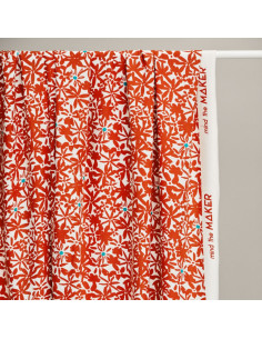 Flowery Viscose Crepe Fabric - Orange