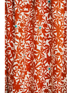 Flowery Viscose Crepe Fabric - Orange 2