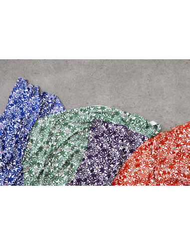 Flowery Viscose Crepe Fabric - Orange