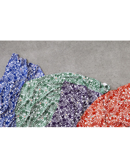 Flowery Viscose Crepe Fabric - Cobalt Blue
