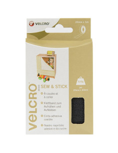 VELCRO® Brand Mixed Hook and Loop Tape (adhesive and sew-on) 20mm X 1M black