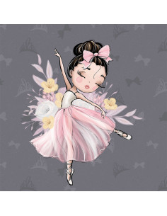 Lightweight sweatshirt fabric panel 40 cm x 50 cm - Ballerina
