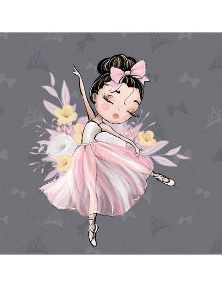 Lightweight sweatshirt fabric panel 40 cm x 50 cm - Ballerina