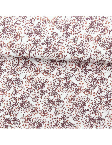 Fancy viscose fabric - Off-white and prune Pistrello