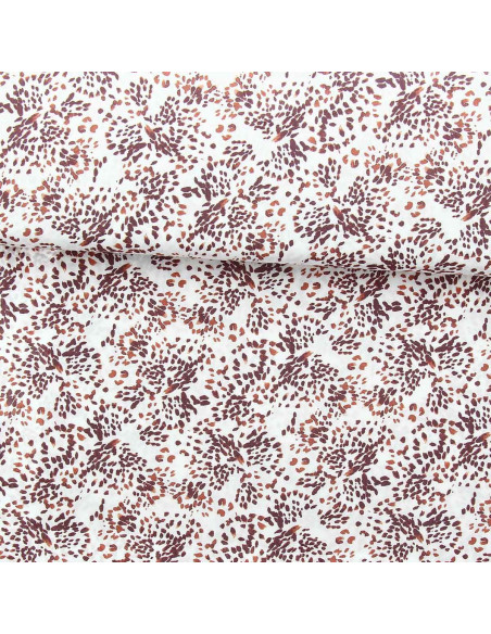 Fancy viscose fabric - Off-white and prune Pistrello