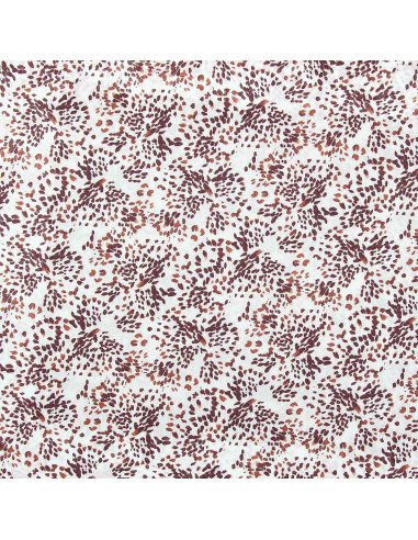 Fancy viscose fabric - Off-white and prune Pistrello