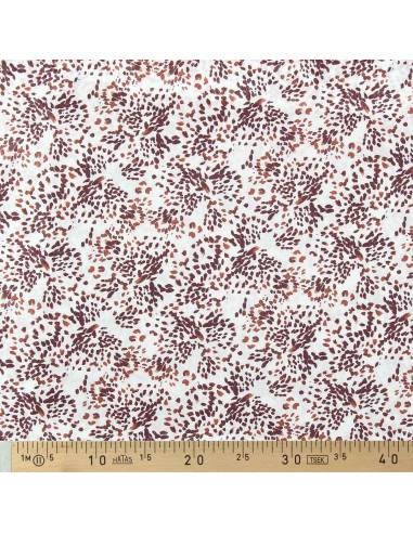 Fancy viscose fabric - Off-white and prune Pistrello